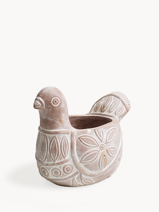 Spotted Dove Terracotta Pot