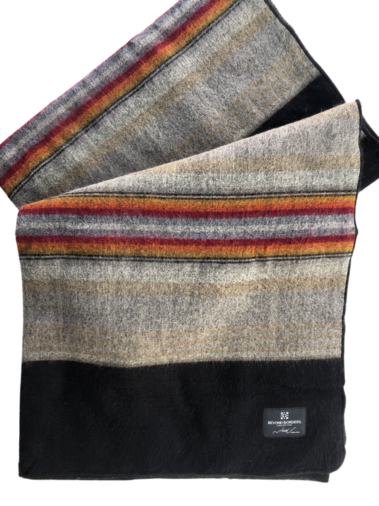 100% Recycled Handmade El Viajero Blanket In Black Autumn