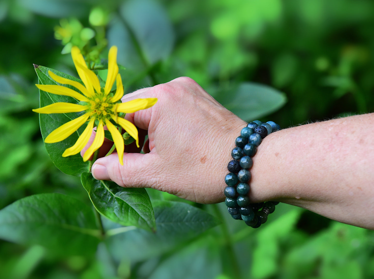 Moss Agate Gemstone Bracelet