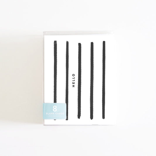 Hello Stripes Boxed Set of 8 Cards + Envelopes