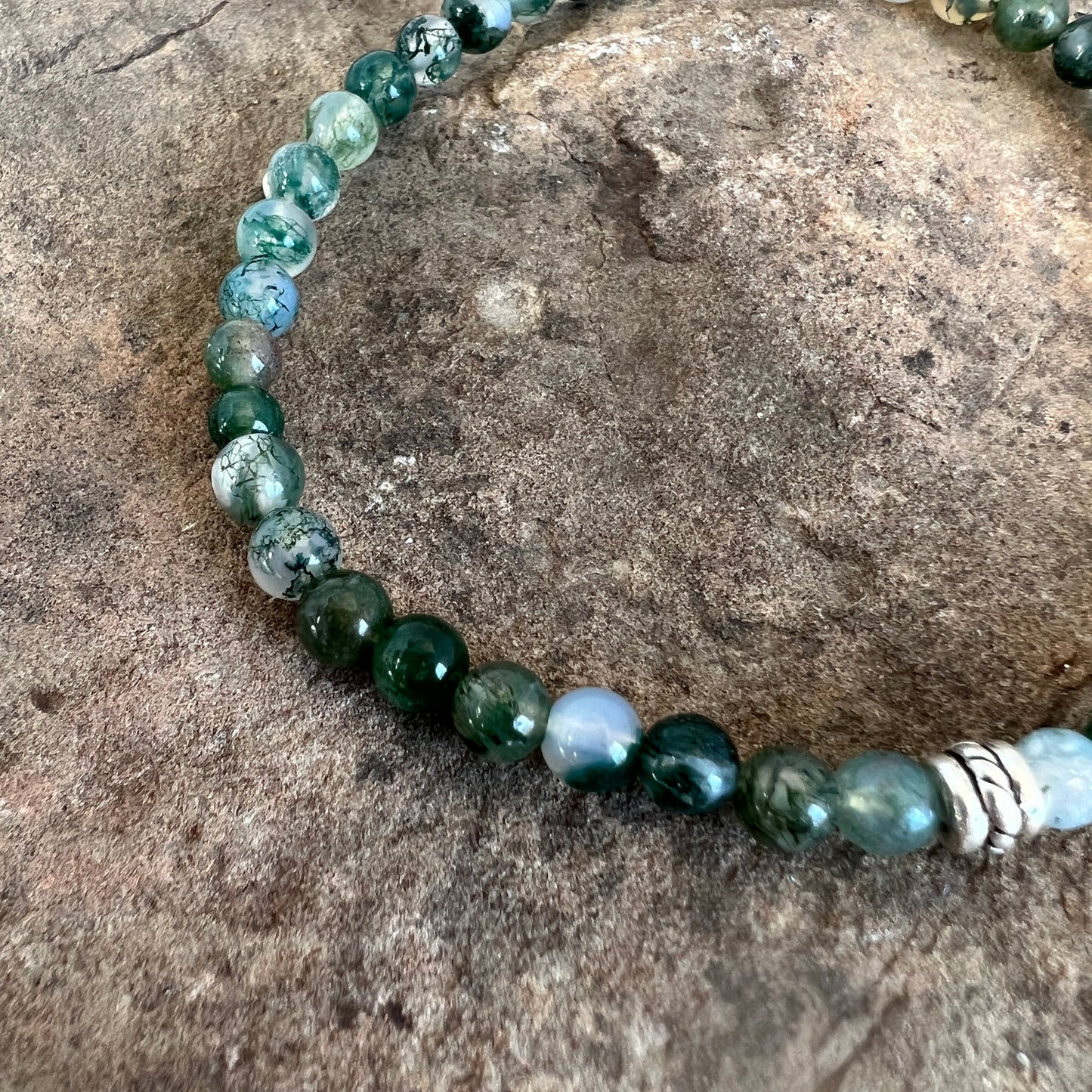 Moss Agate Gemstone Bracelet