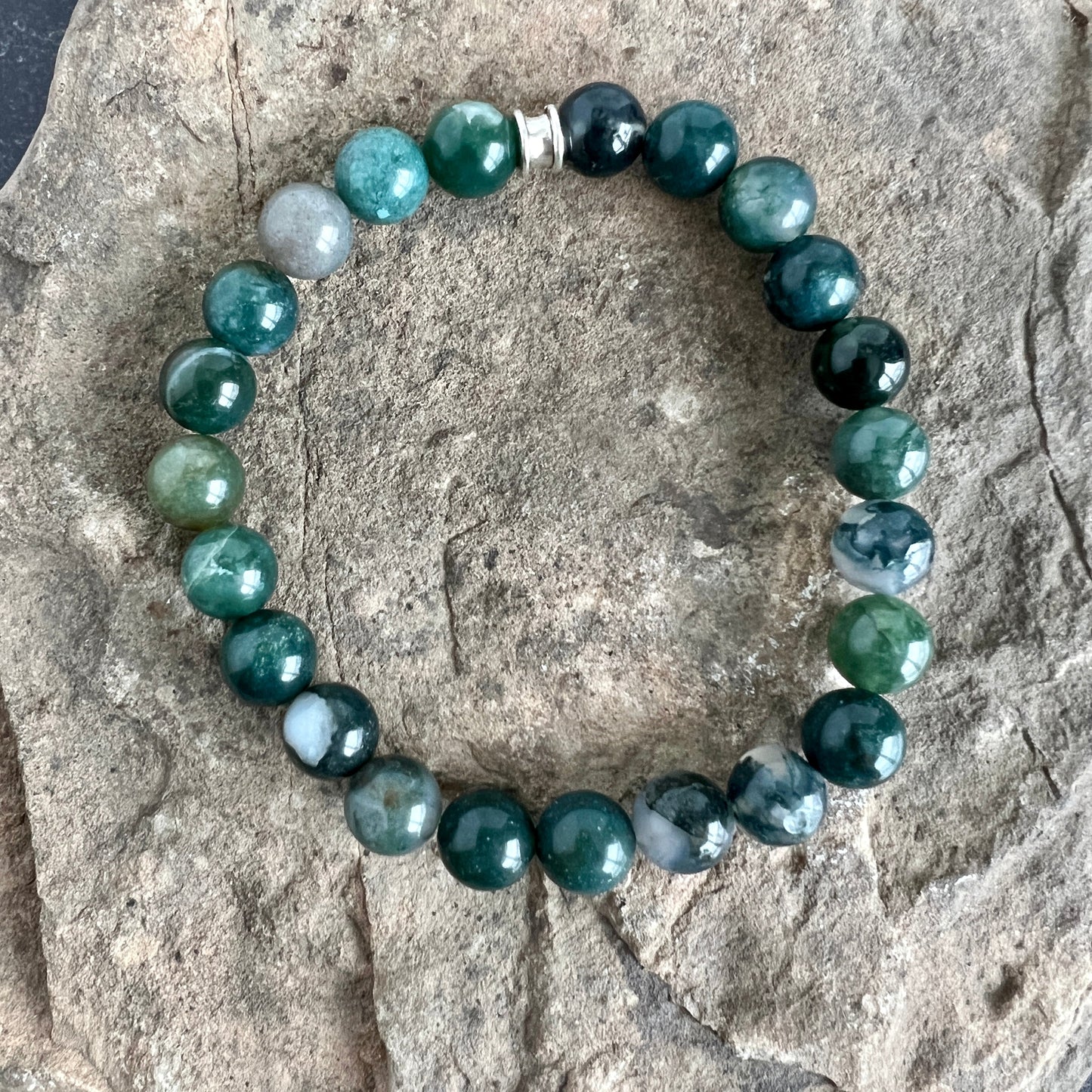 Moss Agate Gemstone Bracelet