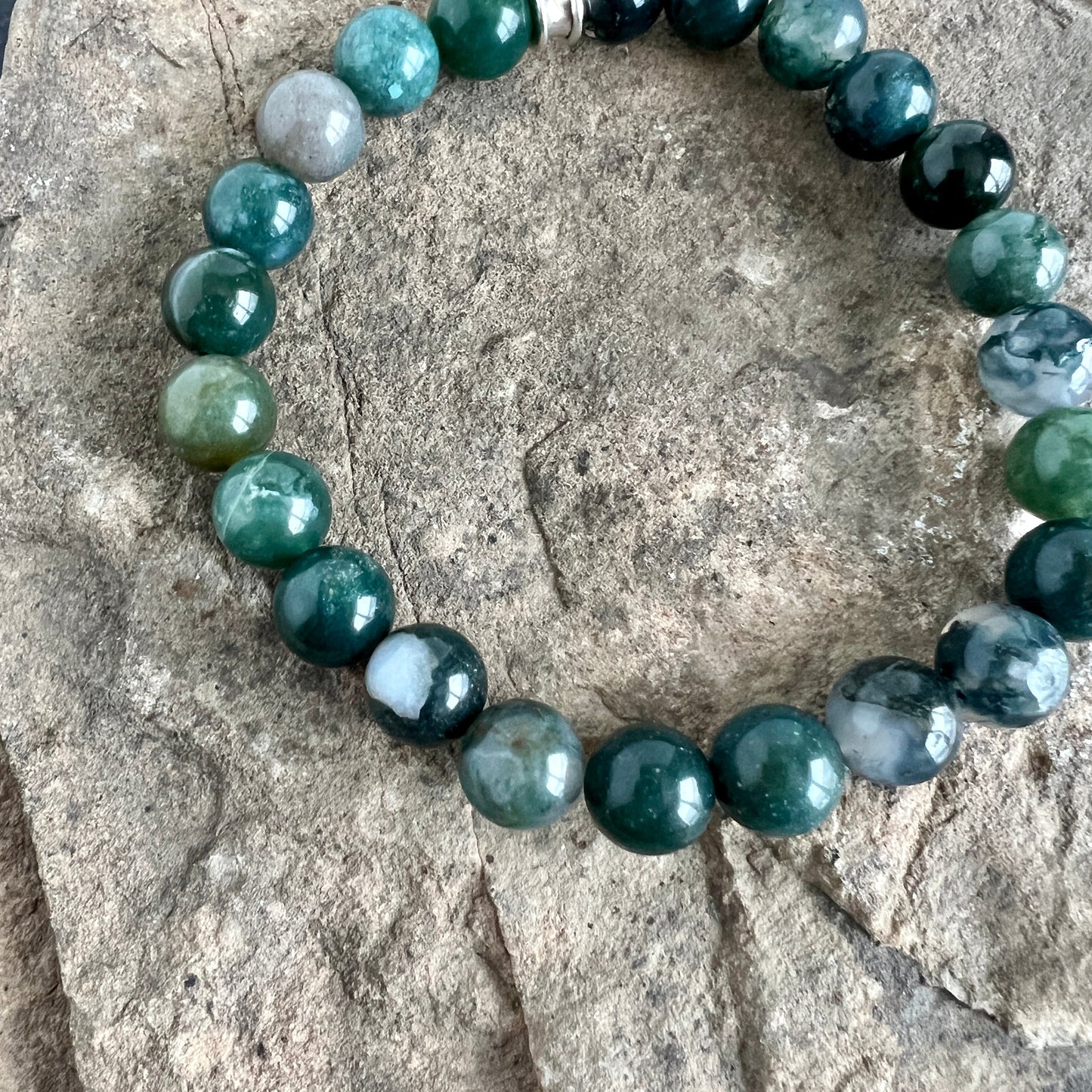 Moss Agate Gemstone Bracelet