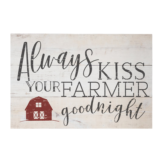 Kiss Your Farmer Rustic Pallet Farmhouse Wall Decor