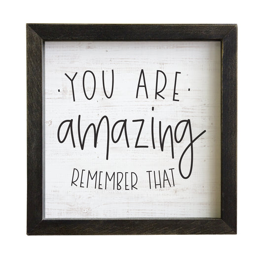 You Are Amazing Rustic Framed Wall Decor